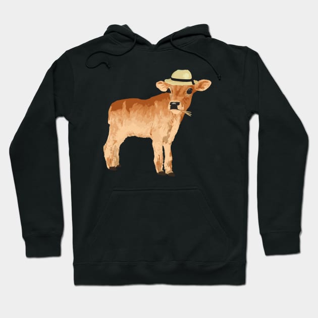 Cow Animal Drawing Design - Cute Gift Ideas Hoodie by Cartba